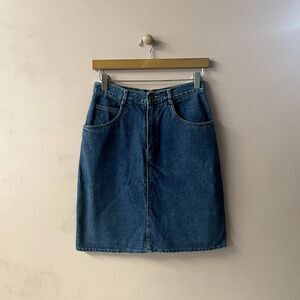 Vintage Shades Blue High Waisted Denim Skirt Size 11 EUC